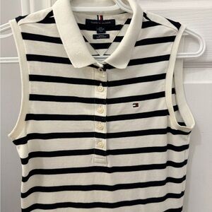 Tommy Hilfiger Navy and White Striped Top